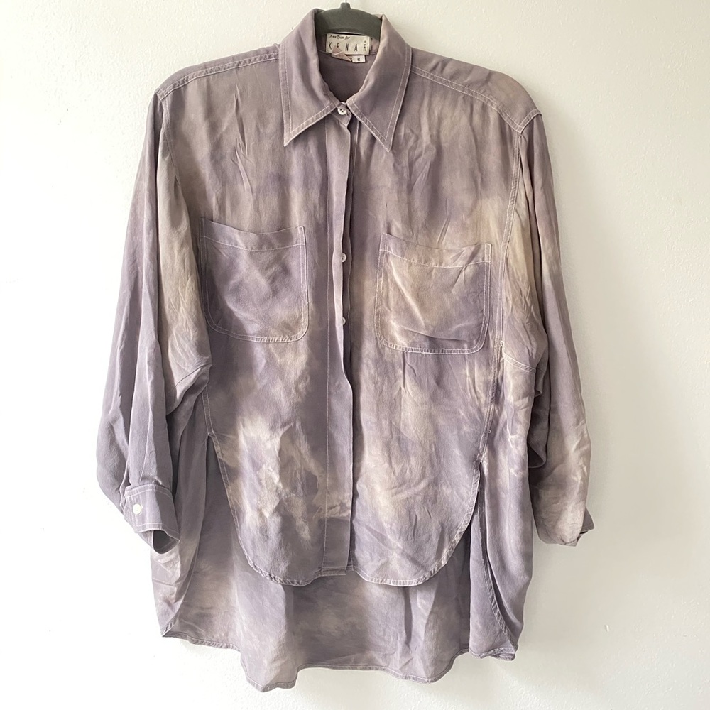 Gorgeous Silk Tie Dye Button Down EUC